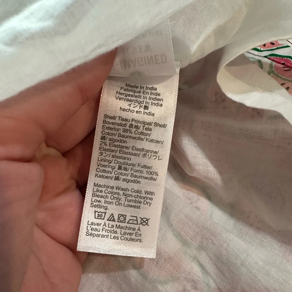 J.Crew size 4 white and pink watermelon summer pattern flowy dress